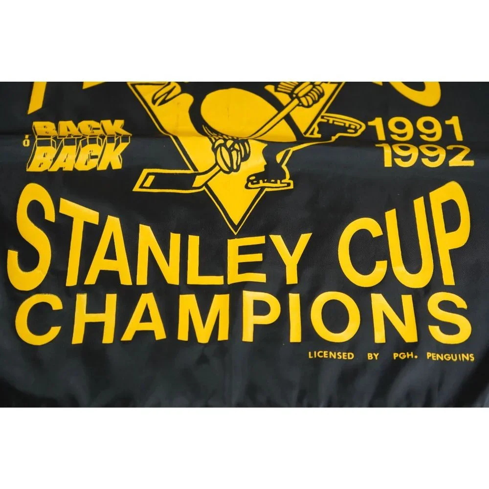 VTG Pittsburgh Penguins 1991-92 Back to Back Stanley Cup Champions Flag 21